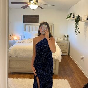 Sequined Royal Blue Prom/Formal Dress